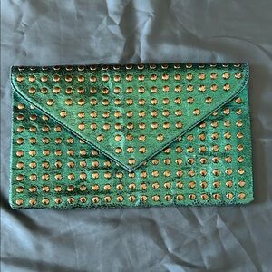 Shimmering Green Metallic Clutch